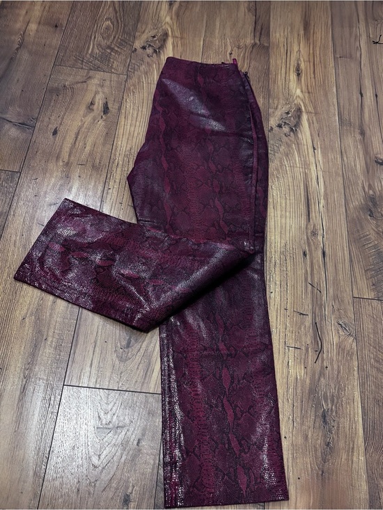 Saks Fifth Avenue Denim - Vintage Saks Fifth Avenue Burgundy Python 100% Snake leather pants.